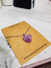 Load image into Gallery viewer, Natural RAW Amethyst pendant necklace, natural Amethyst stone necklace