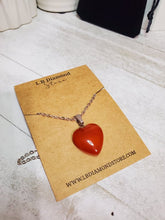 Load image into Gallery viewer, Crystal Necklace Silver Wire Carnelian Heart Healing Crystal Necklace