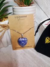 Load image into Gallery viewer, Crystal Necklace Silver Blue Soladite Heart Shaped Pendant necklace