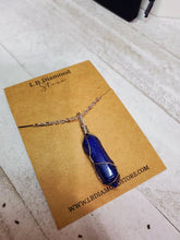 Load image into Gallery viewer, Lapis Lazuli Handmade Point Necklace Hexagon Chain Silver wire