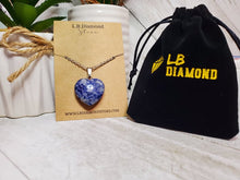 Load image into Gallery viewer, Crystal Necklace Silver Blue Soladite Heart Shaped Pendant necklace