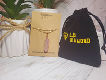 Load image into Gallery viewer, Gold Wire Wrapped Rose Quartz Healing Crystal Point Necklace