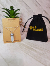 Load image into Gallery viewer, Opal Healing Crystal Point Necklace Gold tone Handmade