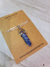 Load image into Gallery viewer, Blue Soladite Handmade Point Necklace Hexagon Chain