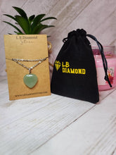 Load image into Gallery viewer, Natural Handmade Crystal Necklace Silver Wire Heart Shaped Green Aventurine