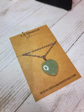 Load image into Gallery viewer, Natural Handmade Crystal Necklace Silver Wire Heart Shaped Green Aventurine