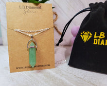 Load image into Gallery viewer, Green Aventurine Healing Crystal Point Necklace silver tone