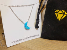 Load image into Gallery viewer, Silver Moon Stone Necklace   Crystal Necklace