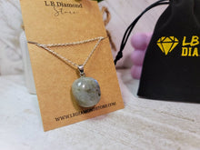 Load image into Gallery viewer, Irregular shaped Labradorite Pendant Necklace Silver tone Handmade