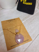 Load image into Gallery viewer, Perfume Bottle Crystal Amethyst Necklace Handmade, Genuine Stone