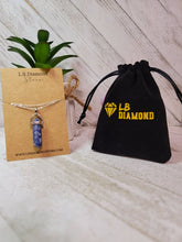 Load image into Gallery viewer, Blue Soladite Handmade Point Necklace Hexagon Chain