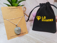 Load image into Gallery viewer, Irregular shaped Labradorite Pendant Necklace Silver tone Handmade