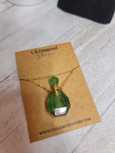 Load image into Gallery viewer, Perfume Bottle Crystal Green Fluorite Necklace Handmade, Genuine Stone