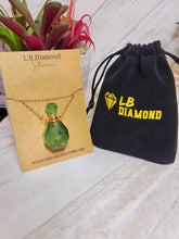 Load image into Gallery viewer, Perfume Bottle Crystal Green Fluorite Necklace Handmade, Genuine Stone