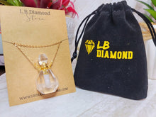 Load image into Gallery viewer, Perfume Bottle Crystal Clear Quartz Necklace Handmade, Genuine Stone