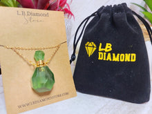 Load image into Gallery viewer, Perfume Bottle Crystal Green Fluorite Necklace Handmade, Genuine Stone