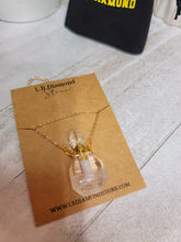 Load image into Gallery viewer, Perfume Bottle Crystal Clear Quartz Necklace Handmade, Genuine Stone