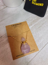 Load image into Gallery viewer, Perfume Bottle Crystal Amethyst Necklace Handmade, Genuine Stone