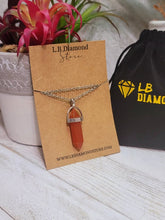 Load image into Gallery viewer, Handmade Carnelian Point Necklace Silver Tone Point Pendant Necklace