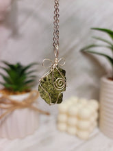Load image into Gallery viewer, Genuine Moldavite Necklace 100 % Natural Sterling Silver