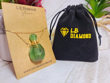 Load image into Gallery viewer, Perfume Bottle Crystal Green Fluorite Necklace Handmade, Genuine Stone