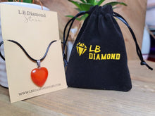Load image into Gallery viewer, Crystal Necklace Silver Leather Carnelian Heart Healing Crystal Necklace