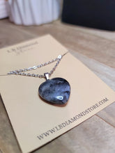 Load image into Gallery viewer, Crystal Necklace Silver Wire black spectrolite Labradorite Heart Healing Crystal Necklace