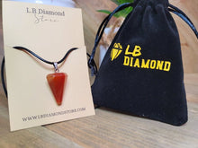 Load image into Gallery viewer, Crystal Necklace Silver Leather Carnelian Point Stone Healing Crystal Necklace