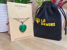 Load image into Gallery viewer, Crystal Necklace Silver Wire Malachite Heart Healing Crystal Necklace