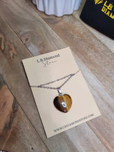 Load image into Gallery viewer, Crystal Necklace Silver Wire Tiger eye Heart Healing Crystal Necklace