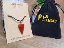 Load image into Gallery viewer, Crystal Necklace Silver Leather Carnelian Point Stone Healing Crystal Necklace