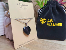 Load image into Gallery viewer, Crystal Necklace Silver Wire Black Obsidean Heart Healing Crystal Necklace