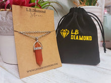 Load image into Gallery viewer, Handmade Carnelian Point Necklace Silver Tone Point Pendant Necklace