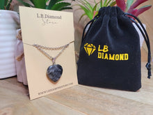 Load image into Gallery viewer, Crystal Necklace Silver Wire black spectrolite Labradorite Heart Healing Crystal Necklace