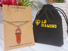 Load image into Gallery viewer, Handmade Carnelian Point Necklace Silver Tone Point Pendant Necklace