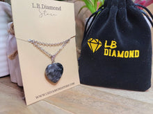 Load image into Gallery viewer, Crystal Necklace Silver Wire black spectrolite Labradorite Heart Healing Crystal Necklace