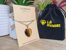 Load image into Gallery viewer, Crystal Necklace Silver Wire Tiger eye Heart Healing Crystal Necklace