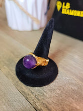 Load image into Gallery viewer, Amethyst Wire Wrap Healing Crystal Rings (Adjustable)