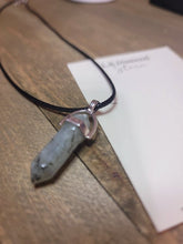 Load image into Gallery viewer, Labradorite Point Necklace Genuine Handmade Leather Necklace