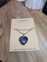 Load image into Gallery viewer, Crystal Necklace Silver Wire black spectrolite Labradorite Heart Healing Crystal Necklace