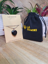 Load image into Gallery viewer, Crystal Necklace Silver Wire Black Obsidean Heart Healing Crystal Necklace