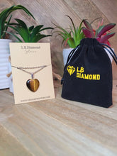 Load image into Gallery viewer, Crystal Necklace Silver Wire Tiger eye Heart Healing Crystal Necklace