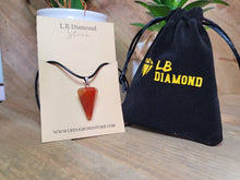 Load image into Gallery viewer, Crystal Necklace Silver Leather Carnelian Point Stone Healing Crystal Necklace
