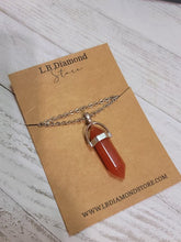 Load image into Gallery viewer, Handmade Carnelian Point Necklace Silver Tone Point Pendant Necklace