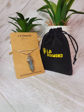 Load image into Gallery viewer, Labradorite Point Necklace Genuine Handmade Silver Tone