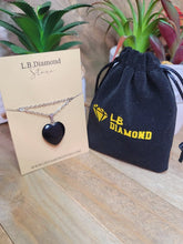 Load image into Gallery viewer, Crystal Necklace Silver Wire Black Obsidean Heart Healing Crystal Necklace
