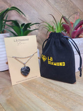 Load image into Gallery viewer, Crystal Necklace Silver Wire black spectrolite Labradorite Heart Healing Crystal Necklace
