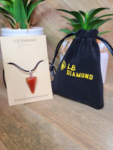 Load image into Gallery viewer, Crystal Necklace Silver Leather Carnelian Point Stone Healing Crystal Necklace