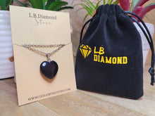 Load image into Gallery viewer, Crystal Necklace Silver Wire Black Obsidean Heart Healing Crystal Necklace