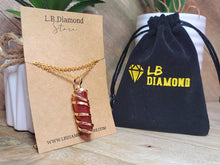 Load image into Gallery viewer, Carnelian Wire wrapped Crystal Necklace Handmade